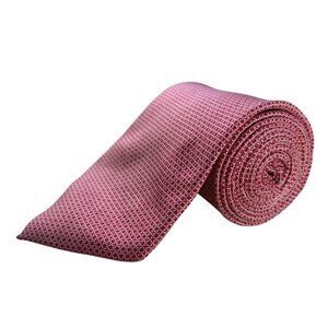 Christian Red Silk Patterned Neck Tie Woven In Italy Elegant Classic Style